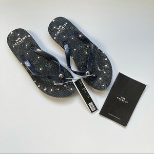 Coach Star/ Galaxy Navy & Chalk Flip Flop Size 5